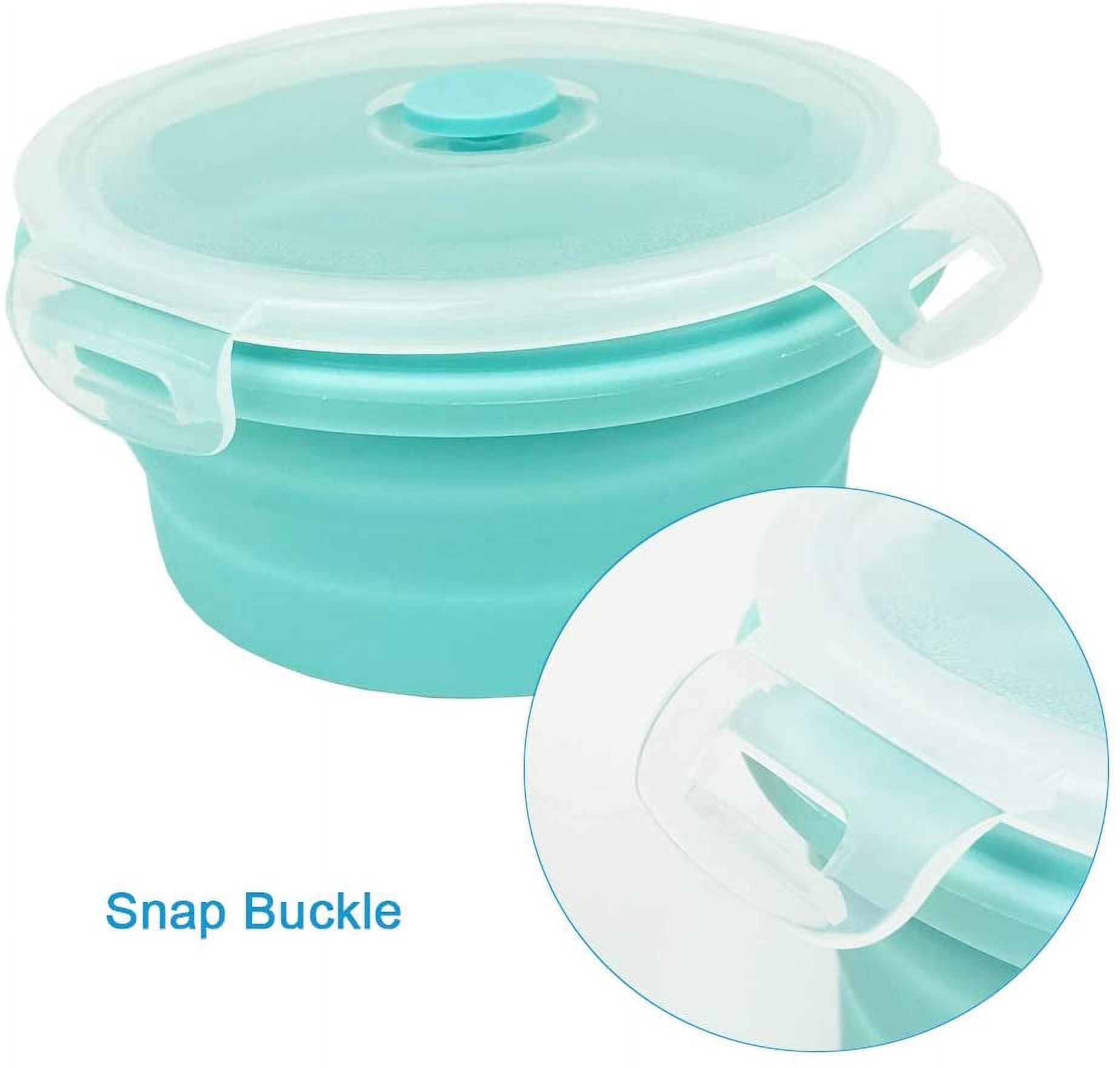 Casewin 42oz Silicone Collapsible Bowls - Silicone Folding Travel Bowl with  Lids - Expandable Food Storage Containers - BPA Free, Portable, Compatible